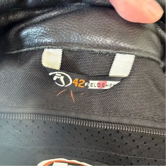 Fieldsheer Leather Motorcycle Jacket Mens 42 Black Armor Vented Riding - Picture 3 of 8